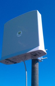 External CLEAR modem mounted on pole External CLEAR modem mounted on pole